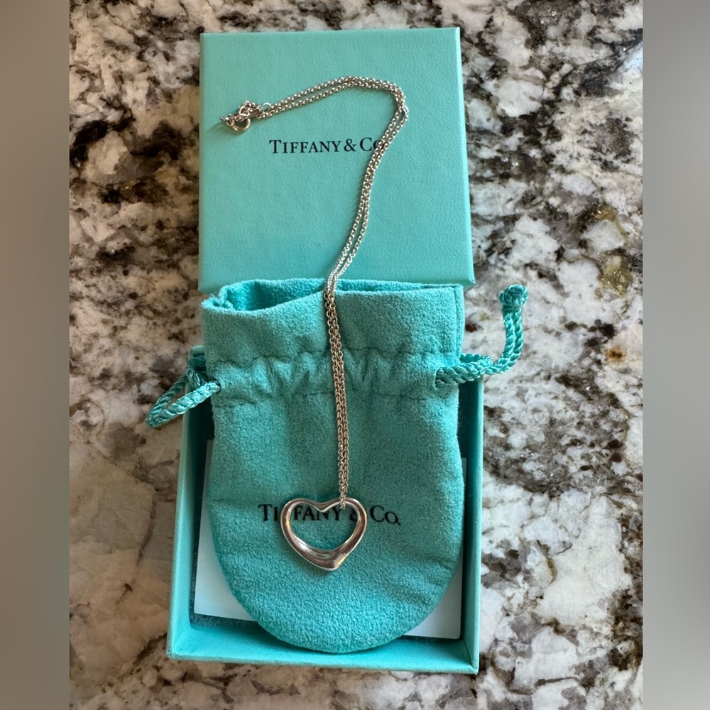 Tiffany & Co. Silver Open Heart Necklace